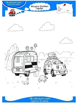 Çocuklar İçin Karavan Boyama Sayfaları 
